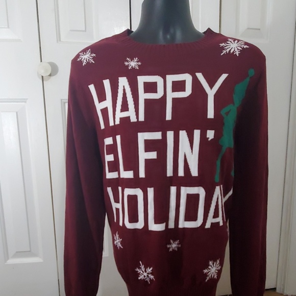 Mossimo Happy Elfin Holiday Red Sweater 